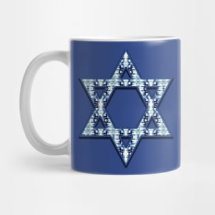 Tie Dye Blues Star of David Mug